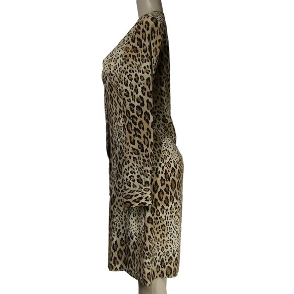 FRAME Leopard 100% SILK S M Animal Print Safari Quiet Luxury Mob Wife Dress - Picture 4 of 11